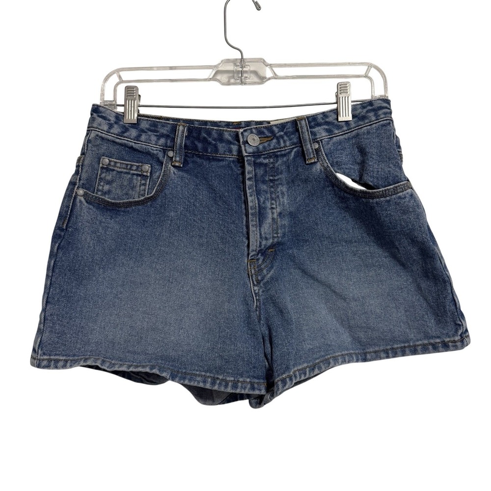 Unionbay Vintage 90s High Rise Cinch Back Button‎ Fly Denim Shorts Blue Size 7